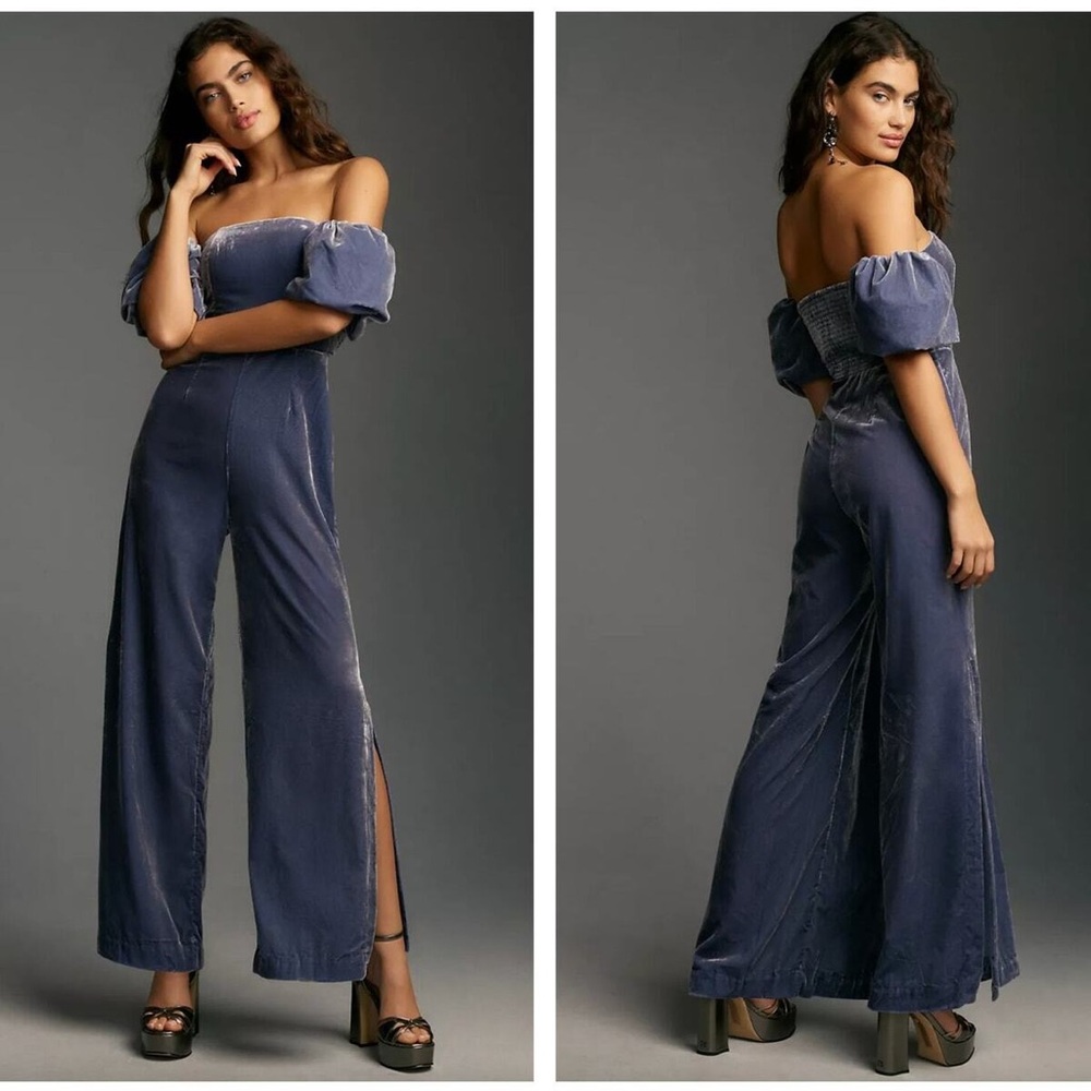 Anthropologie The Femme Velvet Jumpsuit